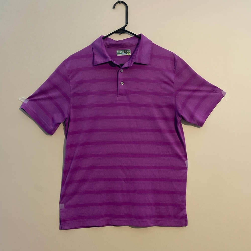 Men's Purple Striped Polo